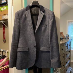 Men’s Topman Navy Blue Tweed Sport Coat Size 42